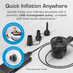 Single Camping Air Bed – Navy/White -Outdoor Camping Equipment Store k0a5c33e6003e398342410552331f9a4f