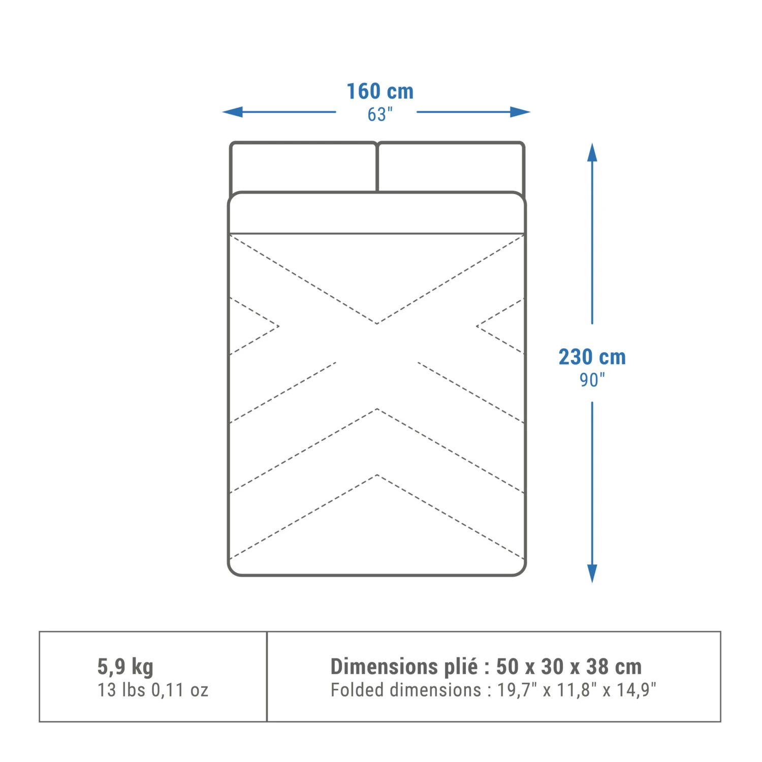 Quechua CAMPING SLEEPING BAG - ARPENAZ 0° COTTON DOUBLE 4 Quechua CAMPING SLEEPING BAG - ARPENAZ 0° COTTON DOUBLE - Image 2