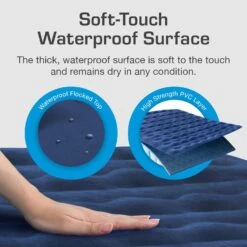 Single Camping Air Bed – Navy/White -Outdoor Camping Equipment Store k769a28be83a2efead55da41c8ba034e9