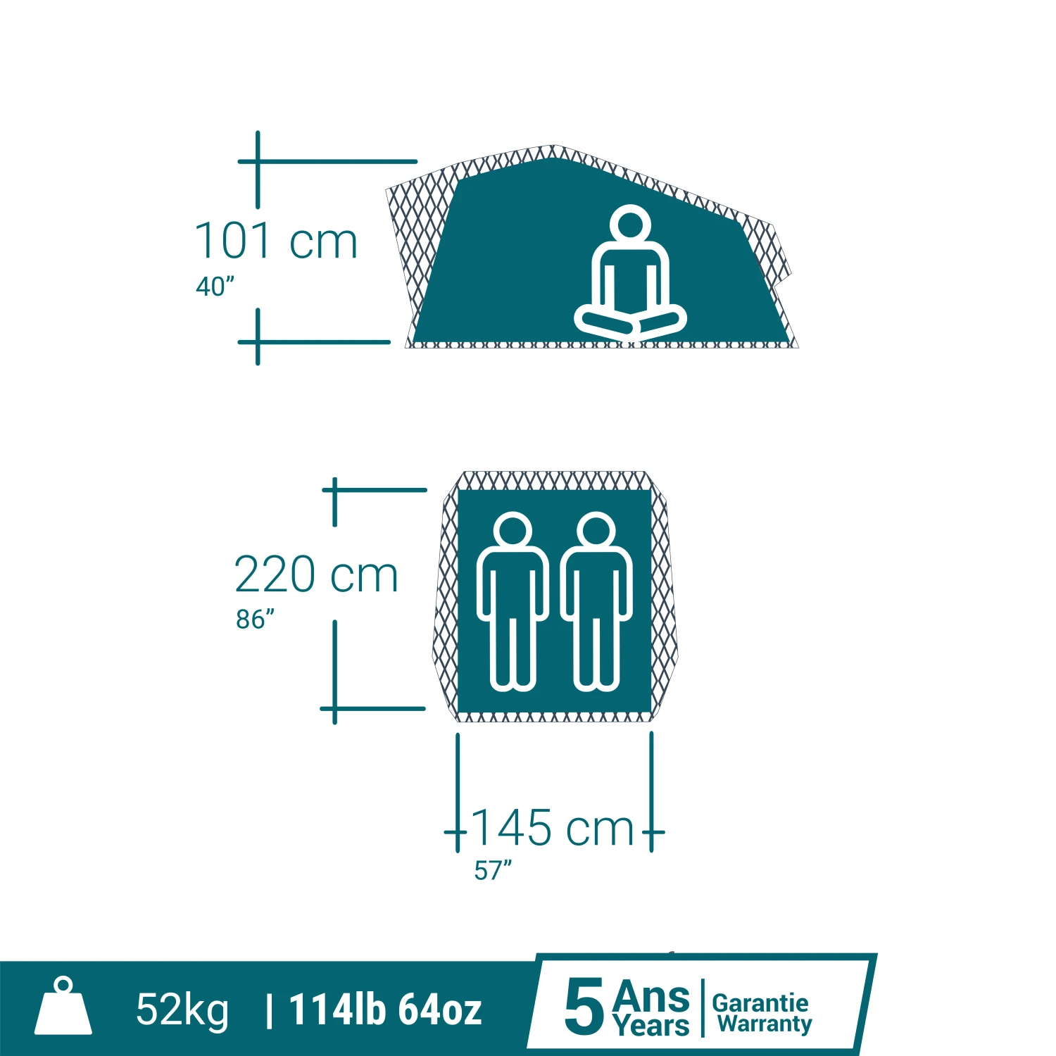 Quechua INFLATABLE ROOF TENT MH900 FRESH & BLACK 2 PERSON 19 Quechua INFLATABLE ROOF TENT MH900 FRESH & BLACK 2 PERSON - Image 17