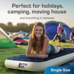 Single Camping Air Bed – Navy/White -Outdoor Camping Equipment Store ke0160c9288cb4396f815e970710f66df