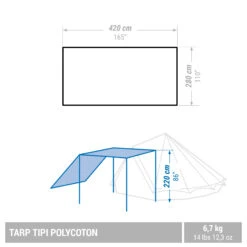 Quechua CAMPING TARP - TEPEE POLYCOTTON - 6 PERSON -Outdoor Camping Equipment Store ke30b7f3a23affb145c4ab3ef67f6c363