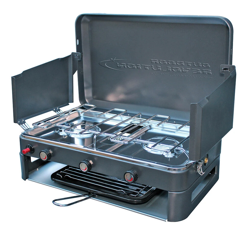 Twin Burner Gas Stove & Grill 3 Twin Burner Gas Stove & Grill