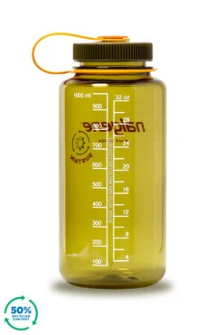 Nalgene 1L Wide Mouth Sustain Water Bottle - Made From 50% Plastic Waste -Outdoor Camping Equipment Store kff1d49a1045305647639cabdb232c8a5